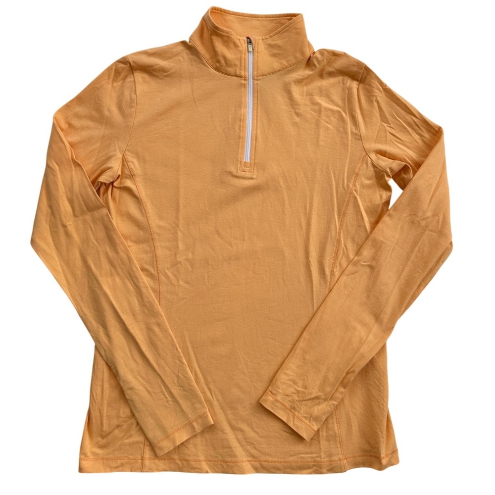 Tasc Performance Quarter Zip Women S Orange Bamboo Cotton Pullover Top